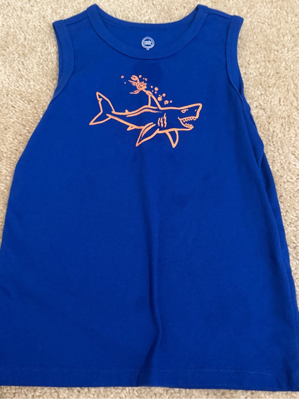 wonder nation Royal Blue Tank with Orange Shark Graphic